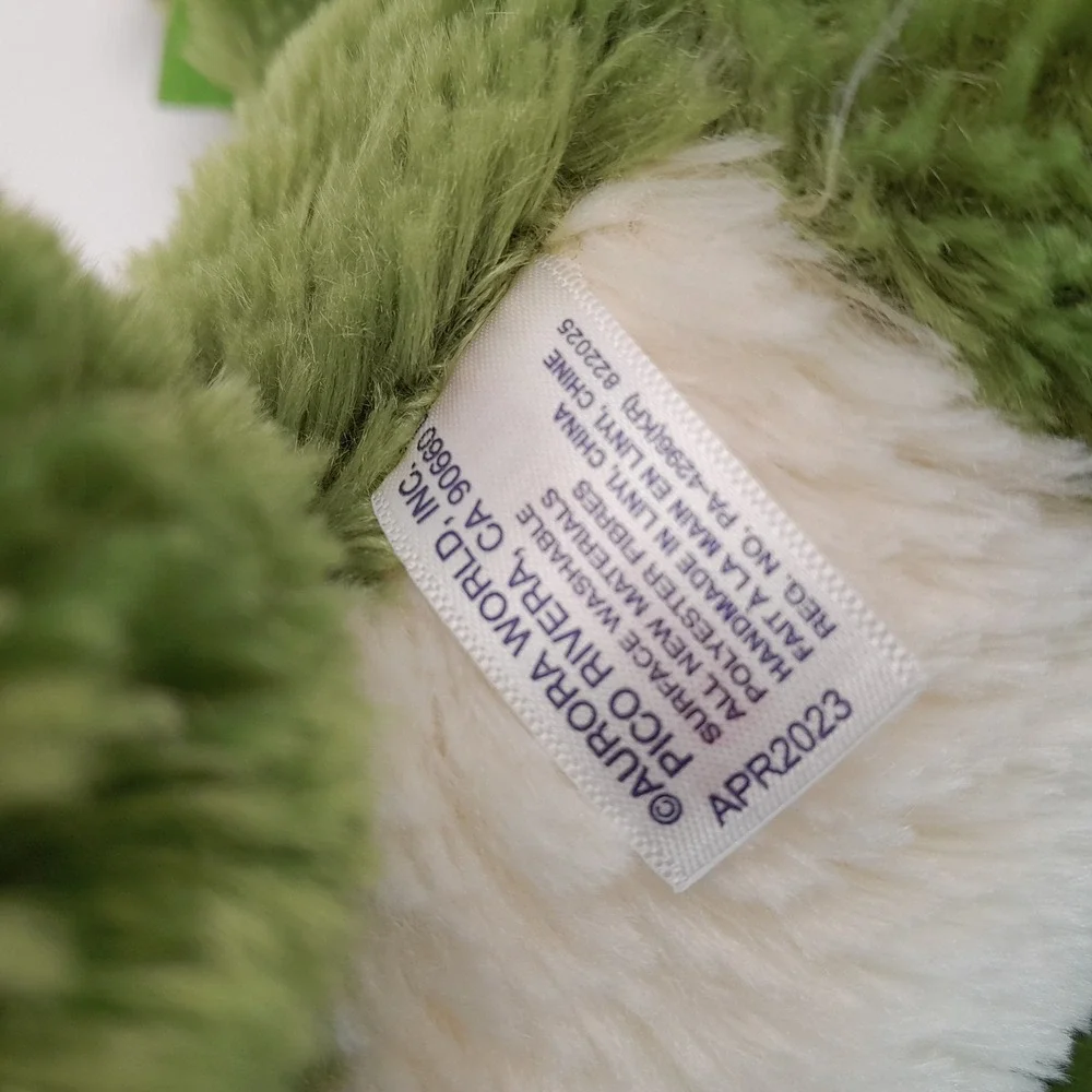 Aurora World Green Alligator Plush Stuffed Animal Shaggy Gator 9 Inch 751308